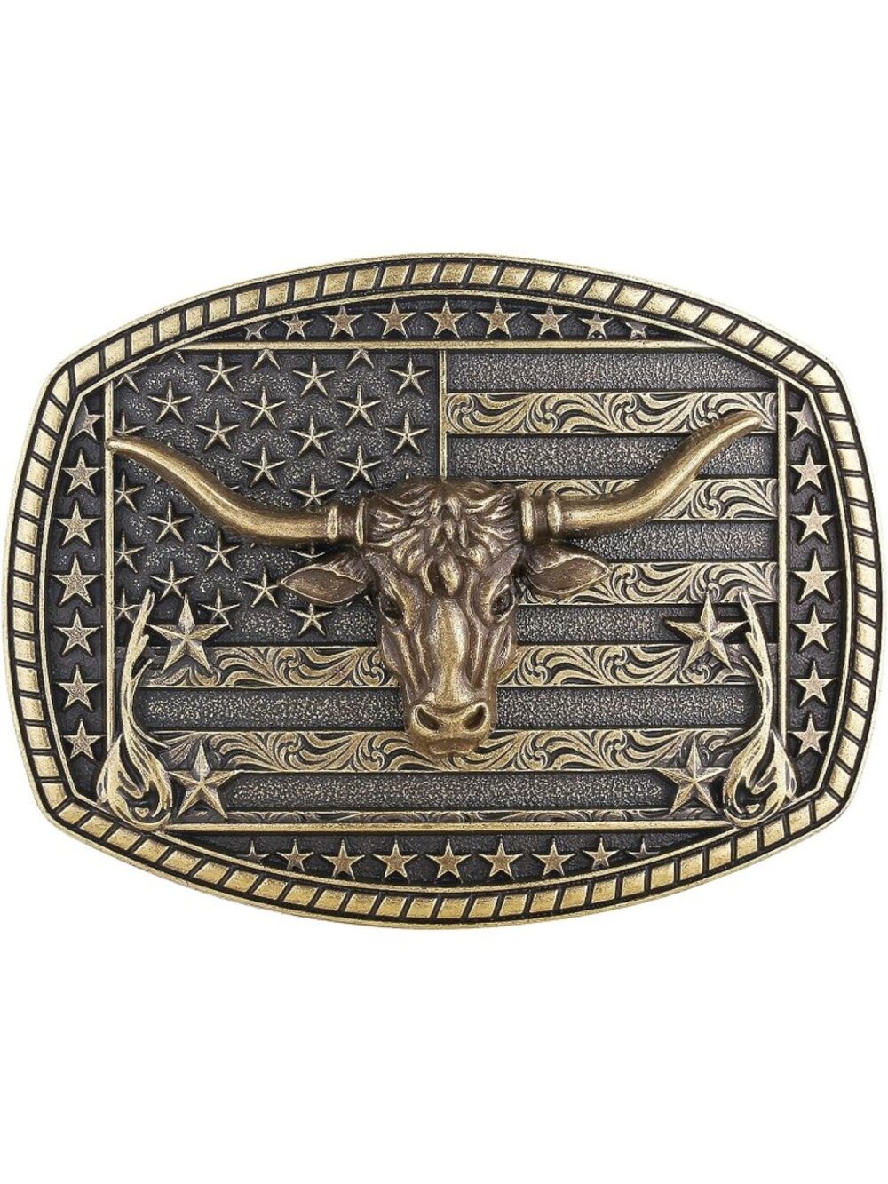 Men 3-longhorn Western Cowgirl Rodeo Longhorn Bull Belt Buckles